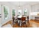 Bright dining room with a round table, neutral chairs, and natural light at 5535 Buck Hollow Dr, Alpharetta, GA 30005