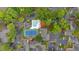 A picturesque aerial view of the neighborhood amenities, including a pool and tennis court at 4 Mount Vernon Cir, Atlanta, GA 30338