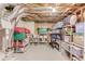 Organized basement storage space with shelves and various storage containers at 4235 Crestwood Bend Cir, Buford, GA 30518