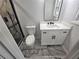 Stylish bathroom featuring marble shower and floors, with new fixtures at 2595 Elkhorn Dr, Decatur, GA 30034