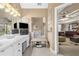 Large bathroom features a soaking tub, and a vanity with dual sinks at 580 River Valley Dr, Dacula, GA 30019