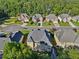 A captivating aerial view showcases the neighborhood's well-maintained homes and verdant green spaces at 2909 Everson Ridge Ct, Snellville, GA 30039
