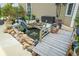 Backyard water feature, complete with a pond, plants, and small bridge at 60 Heaton Dr, Covington, GA 30016