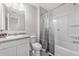 Well-lit bathroom featuring a tub with shower, vanity, and modern fixtures at 5668 Union Pointe Dr, Union City, GA 30291