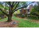 Backyard features a large mature tree with a tire swing, a grassy lawn, and a brick home at 1245 S Ponce De Leon Ne Ave # 13, Atlanta, GA 30306