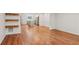 Open floor plan showing the living room, dining area and kitchen with hardwood floors at 1245 S Ponce De Leon Ne Ave # 13, Atlanta, GA 30306