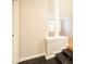 Entryway with staircase and marble tile leading into the living room with hardwood floors at 220 Renaissance Ne Pkwy # 1105, Atlanta, GA 30308