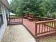 Spacious wooden deck with built in benches, perfect for outdoor entertaining and relaxation at 2850 Cedar Trace Dr, Ellenwood, GA 30294