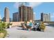 Enjoy the comfortable rooftop patio with views of the city at 1101 Juniper Ne St # 1012, Atlanta, GA 30309