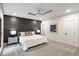 Spacious bedroom featuring a textured accent wall, recessed lighting, and neutral carpet at 1430 N Harris Rdg, Atlanta, GA 30327