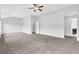 Vast main bedroom featuring vaulted ceilings and doorway to bathroom at 3699 Broadwick Ln, Lithonia, GA 30038