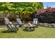 Cozy outdoor fire pit area with Adirondack chairs and turf, perfect for cool evenings and entertaining at 1168 Mclynn Ne Ave, Atlanta, GA 30306