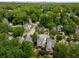 Aerial view of neighborhood homes, lush greenery and pool at 851 Courtenay Ne Dr, Atlanta, GA 30306