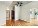 Cozy room with hardwood floors and built-in shelving at 44 Peachtree Ne Pl # 1824, Atlanta, GA 30309