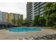 Outdoor pool area with lounge chairs and city view at 44 Peachtree Ne Pl # 1824, Atlanta, GA 30309