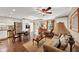 Living room featuring hardwood floors, sofa and coffee table at 1625 Clark Lake Nw Dr, Acworth, GA 30102