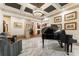 Spacious living room featuring a grand piano, marble floors, and classic decor at 390 Hembree Rd, Roswell, GA 30075
