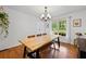 Bright dining room featuring hardwood floors and a view of the well manicured backyard at 125 Winter Valley Ct, Fayetteville, GA 30215
