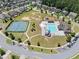 Aerial view of the community pool, playground, tennis court and neighborhood amenities at 178 Crestbrook Way, Dallas, GA 30157