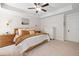 Spacious main bedroom with tray ceilings, carpet floors, and stylish decor with large windows at 178 Crestbrook Way, Dallas, GA 30157