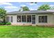 Backyard featuring a well-maintained lawn and a screened-in porch at 6360 Waveland Dr, Cumming, GA 30040