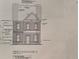 Architectural blueprint showcases the brick facade, windows, and roof details of the home's front elevation at 3230 Cyrus Creek Dr, Kennesaw, GA 30152