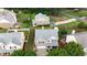 Aerial view of the home and neighborhood with mature trees at 4945 Racquet Ct, Duluth, GA 30096