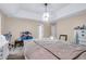 Spacious bedroom featuring plush carpet, tray ceilings, and neutral tones at 1574 Glenfield Dr, Lawrenceville, GA 30043