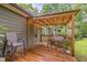 Relaxing outdoor deck with string lights and wooden furniture; perfect for enjoying nature at 1526 Oakleaf Dr, Auburn, GA 30011