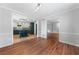 Open dining room with hardwood floors connecting to kitchen and living spaces at 2578 Morgan Lake Ne Dr, Marietta, GA 30066
