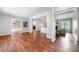 Spacious living room with hardwood floors and open layout, perfect for entertaining at 2578 Morgan Lake Ne Dr, Marietta, GA 30066