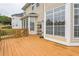 Spacious back deck offering outdoor living space with access to large windows for ample natural light at 266 Monarch Village Way, Stockbridge, GA 30281