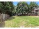 Spacious fenced backyard featuring lush greenery, perfect for pets or outdoor enjoyment at 2175 Golden Valley Dr, Lawrenceville, GA 30043