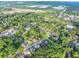 An aerial shot showing the surrounding area and community at 401 Pirkle Ave, Buford, GA 30518