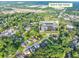 An aerial shot showing a home and its proximity to Buford High School at 401 Pirkle Ave, Buford, GA 30518