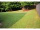 Spacious backyard features lush lawn and wooded backdrop at 5230 Centennial Hill Nw Dr, Acworth, GA 30102