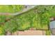Aerial view of landscaped backyard featuring green spaces and perimeter fence at 597 Rich Davis Rd, Hiram, GA 30141