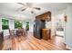 Eat-in kitchen with stainless steel appliances and a view to the backyard at 6360 Lakeview Ter, Douglasville, GA 30135