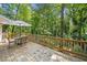 Deck features wood flooring and overlooks a wooded lot at 6360 Lakeview Ter, Douglasville, GA 30135