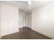 Clean bedroom featuring hardwood floors, ceiling fan, and interior doors at 1002 Forrest Blvd, Decatur, GA 30030