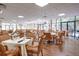Spacious dining room setup with tables, chairs, and windows overlooking outside views at 300 Johnson Ferry Rd # A614, Atlanta, GA 30328