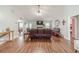 Spacious living room features high ceilings, a ceiling fan, and hardwood floors, creating a welcoming ambiance at 1623 Pratt Rd, Covington, GA 30014