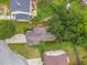 Bird's eye view of the house and yard, showcasing the lawn, driveway, and landscaping at 3623 Thurleston Sw Ct, Marietta, GA 30008