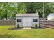 Well-maintained shed with decorative shutters and landscaping at 1450 Walker Se St, Smyrna, GA 30080