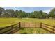 Fenced-in backyard with a large grassy area and mature trees providing shade and privacy at 100 Marshas Vineyard, Hampton, GA 30228