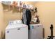 A laundry room with washer, dryer, and storage shelves at 2996 Jonesboro Road Southeast Se Rd # J, Atlanta, GA 30354