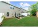 Spacious backyard with green lawn, patio furniture and privacy fence at 3504 Castleberry Village Cir # 36, Cumming, GA 30040