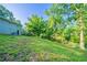 Green backyard with grass and trees, with house in background at 4457 Lincoln Jones Rd, Ellenwood, GA 30294
