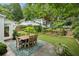 Lush backyard featuring a dining area, stone patio, and ample landscaping at 797 Ashland Ne Ave, Atlanta, GA 30307