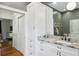 Stylish bathroom with double sink vanity, marble countertops, and a walk-in shower with updated fixtures at 797 Ashland Ne Ave, Atlanta, GA 30307